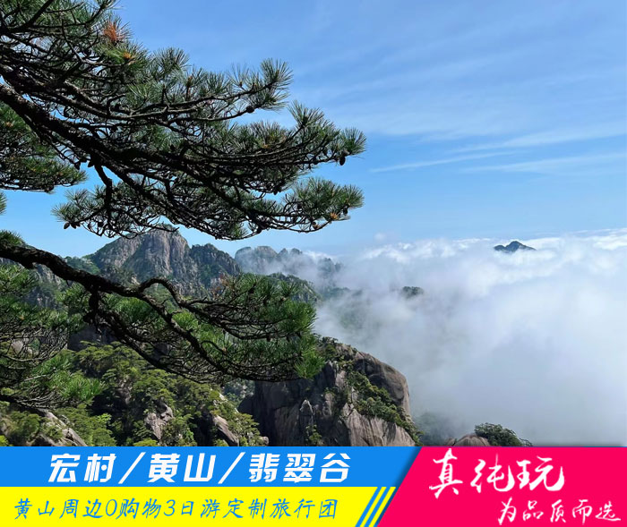黄山+宏村+翡翠谷纯玩三日游「定制包团、品质旅游团」