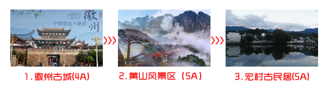 淮南到黄山旅游团三日游途中景点游览顺序