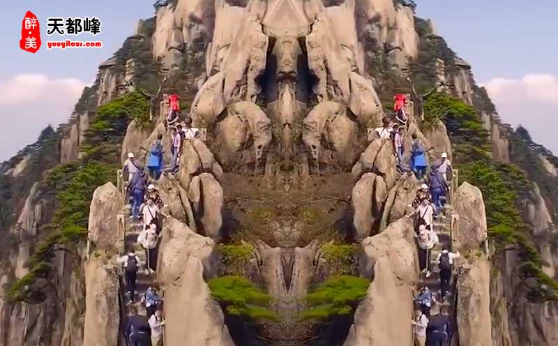 黄山的三大主峰之天都峰 图示