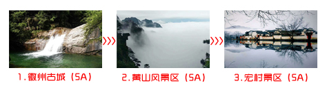 常州到黄山三日游旅游团途中景点游玩顺序图