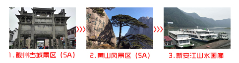镇江到黄山三日游途中景点游玩顺序图