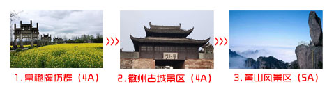 海宁到黄山三日游途中景点游玩顺序图