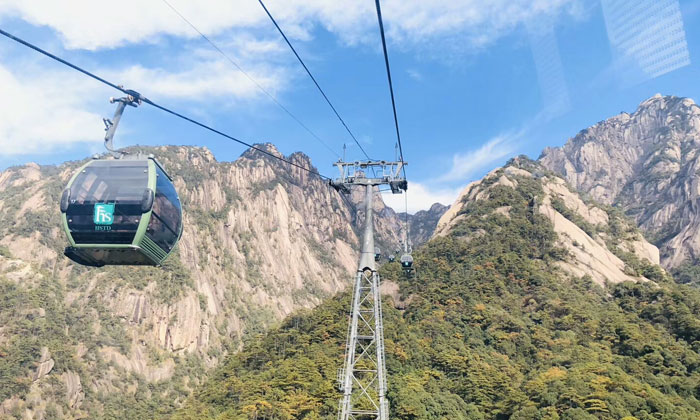 黄山索道实拍 图示