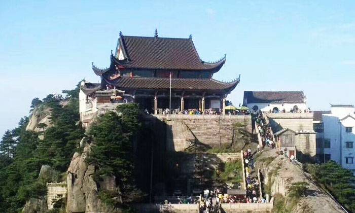 九华山风景区-化城寺远景实拍图