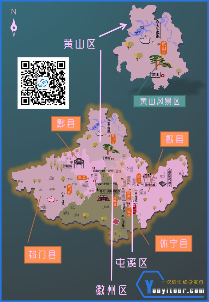 黄山市地域分布明细图