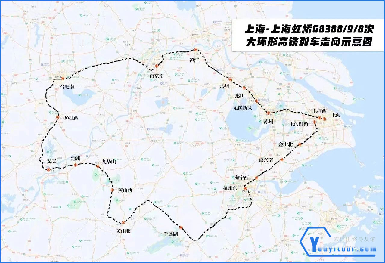 高铁长三角大环线图
